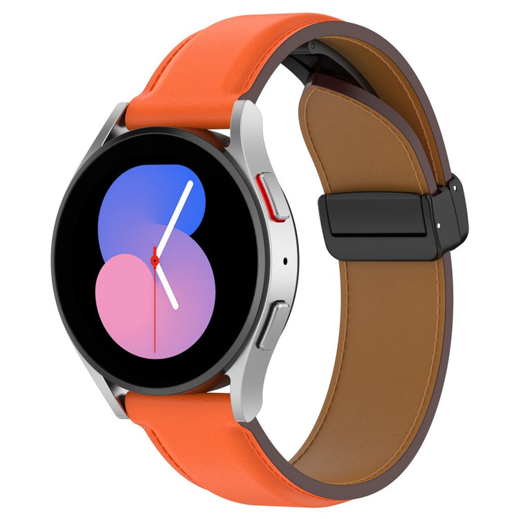 Super Fint Ægte Læder Universal Rem passer til Smartwatch - Orange#serie_2