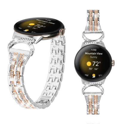 Meget Cool Metal Og Rhinsten Rem passer til Google Pixel Watch - Sølv#serie_3