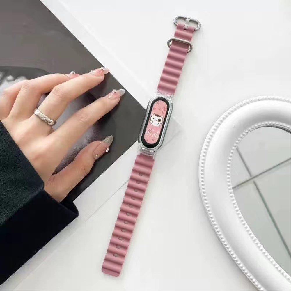 Meget Hårdfør Silikone Rem passer til Xiaomi Mi Band 7 - Pink#serie_6