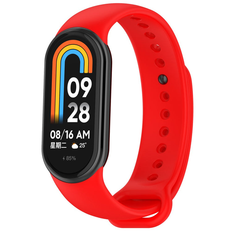 Vildt Flot Silikone Rem passer til Xiaomi Smart Band 8 - Rød#serie_4