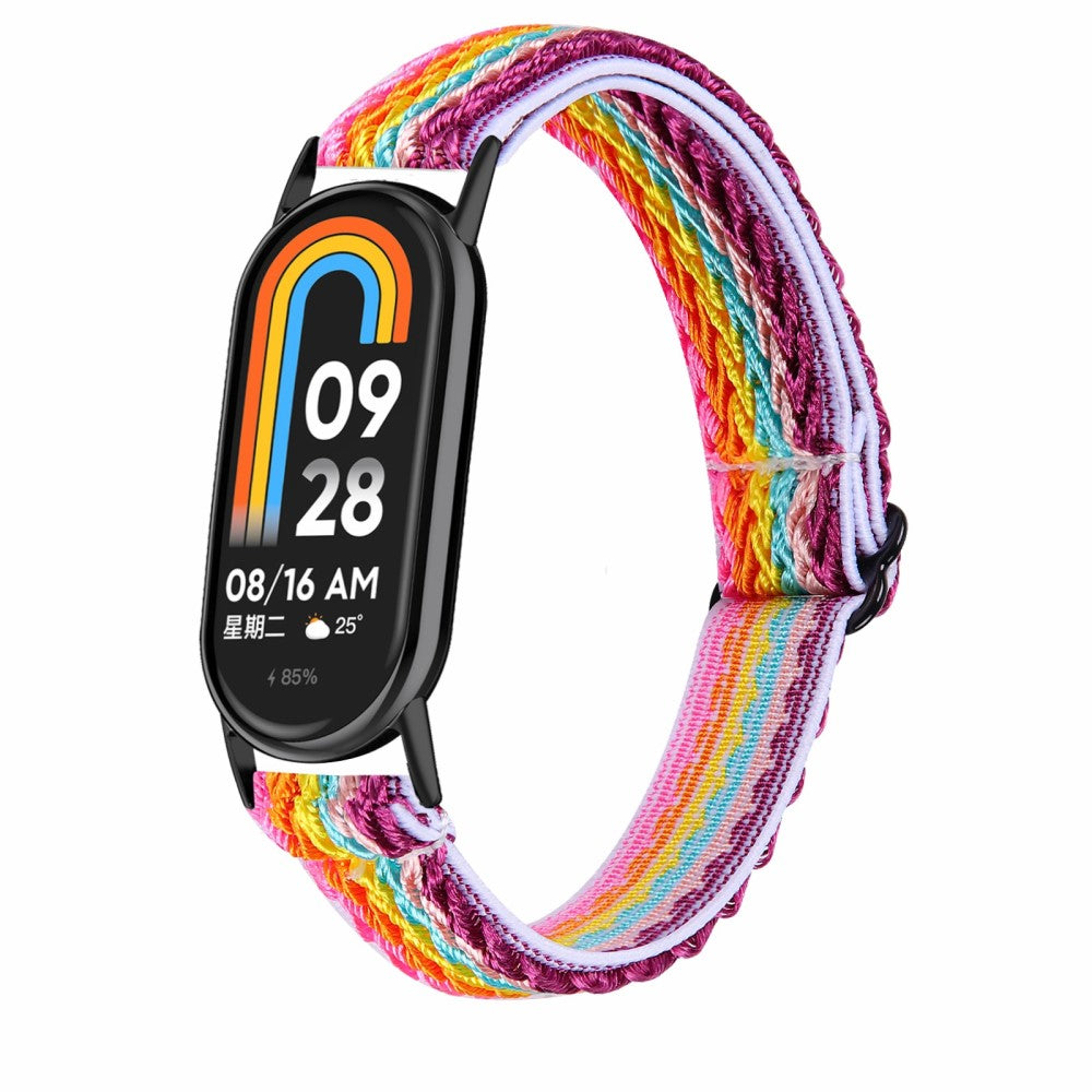 Mega Komfortabel Nylon Rem passer til Xiaomi Smart Band 8 - Flerfarvet#serie_2