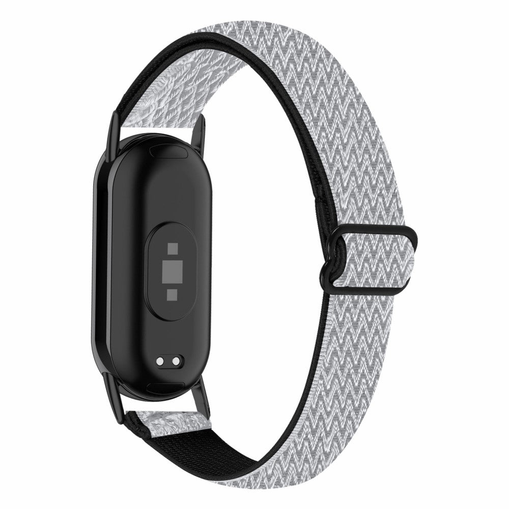 Mega Komfortabel Nylon Rem passer til Xiaomi Smart Band 8 - Sølv#serie_3