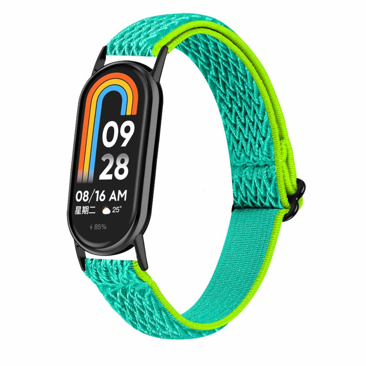 Mega Komfortabel Nylon Rem passer til Xiaomi Smart Band 8 - Grøn#serie_5