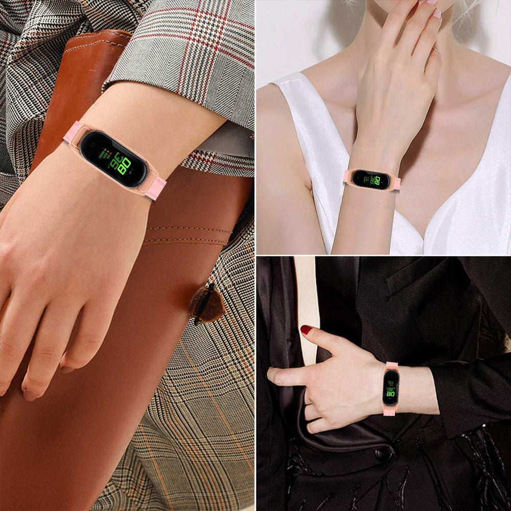 Mega Cool Ægte Læder Rem passer til Xiaomi Smart Band 8 - Pink#serie_2