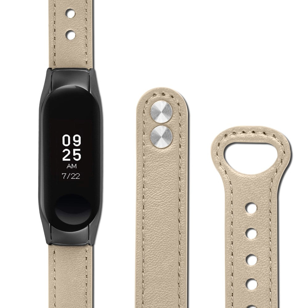 Mega Hårdfør Ægte Læder Rem passer til Xiaomi Smart Band 8 - Brun#serie_3