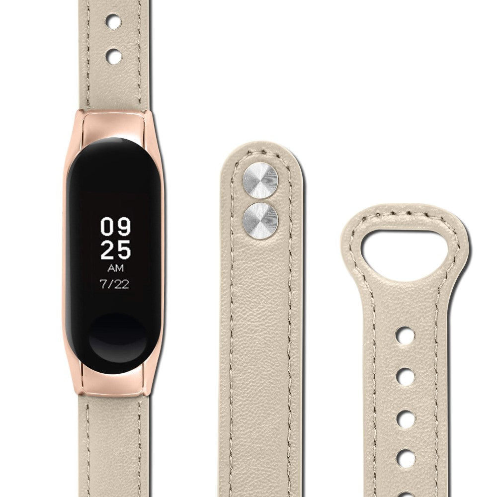 Mega Nydelig Ægte Læder Rem passer til Xiaomi Smart Band 8 - Hvid#serie_7