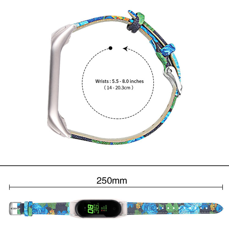 Super Slidstærk Ægte Læder Rem passer til Xiaomi Smart Band 8 - Blå#serie_15