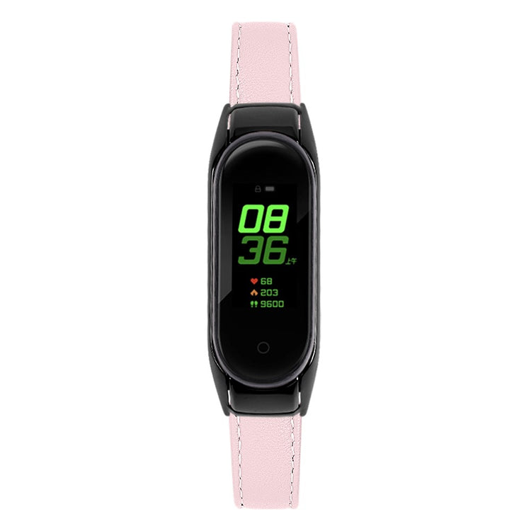 Mega Hårdfør Ægte Læder Rem passer til Xiaomi Smart Band 8 - Pink#serie_3