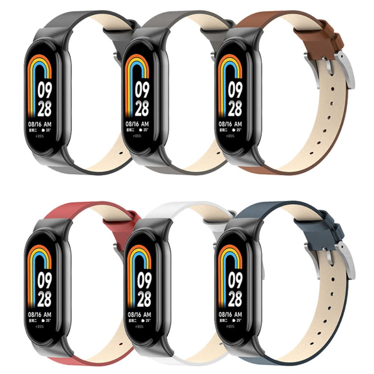 Flot Ægte Læder Rem passer til Xiaomi Smart Band 8 - Brun#serie_6