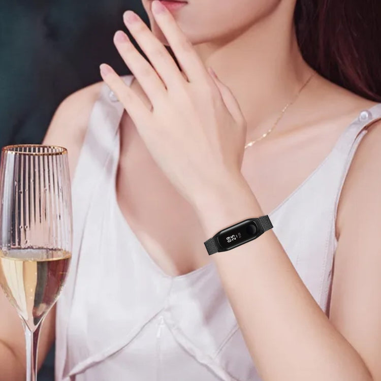 Helt Vildt Flot Metal Rem passer til Xiaomi Smart Band 8 - Sort#serie_1