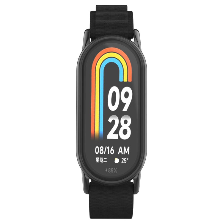 Komfortabel Nylon Rem passer til Xiaomi Smart Band 8 - Sort#serie_3