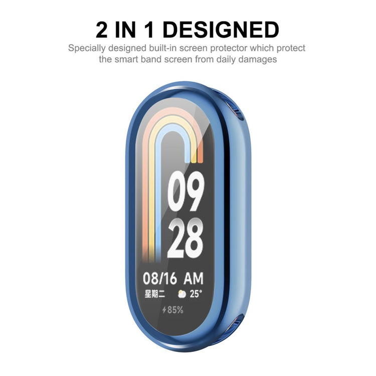 Super Pænt Silikone Cover passer til Xiaomi Smart Band 8 - Sort#serie_2