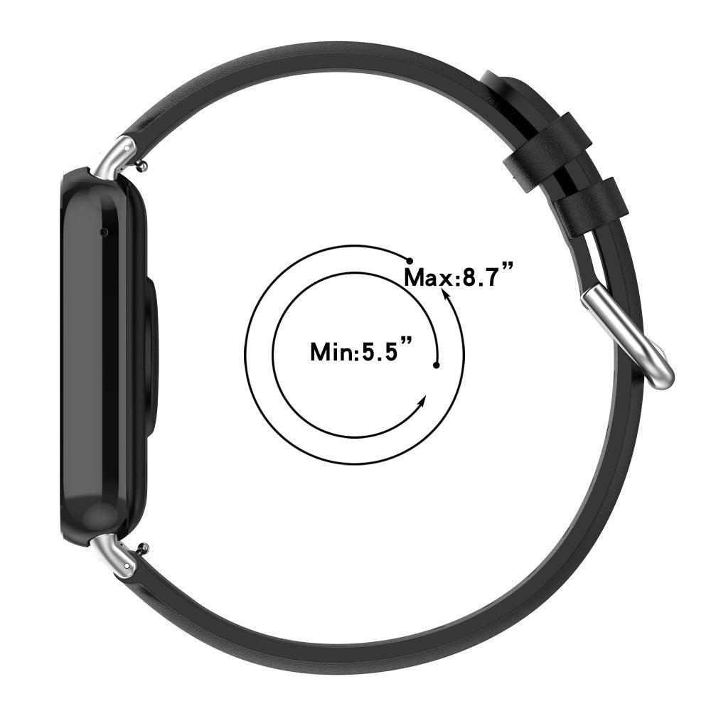 Mega Fed Ægte Læder Rem passer til Xiaomi Smart Band 8 Pro - Blå#serie_4