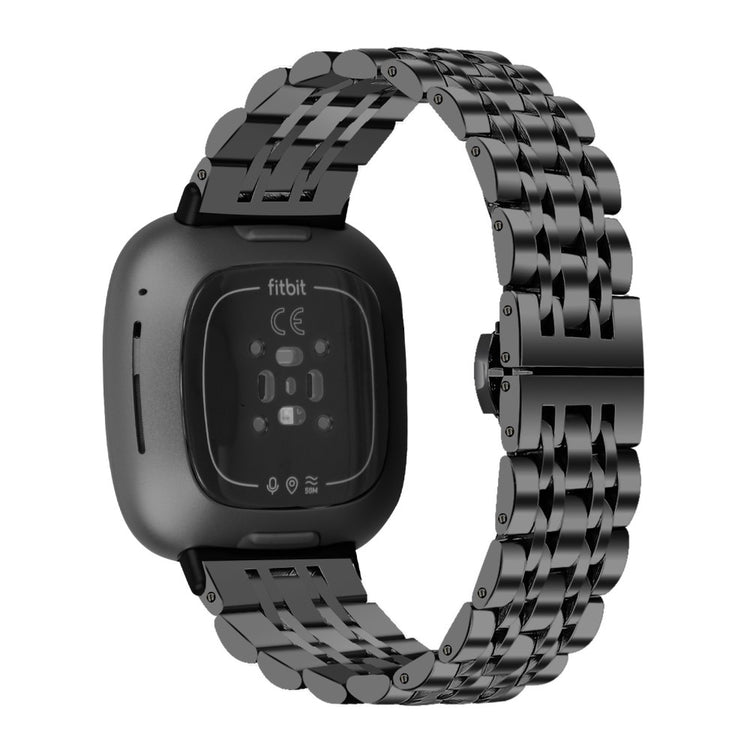 Yndigt Metal Universal Rem passer til Fitbit Sense 2 / Fitbit Versa 4 - Sort#serie_076