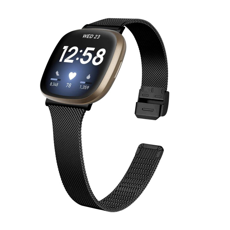 Stilren Metal Universal Rem passer til Fitbit Sense 2 / Fitbit Versa 4 - Sort#serie_3