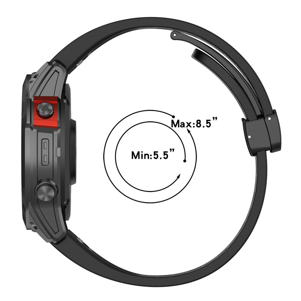 20mm multi-hole style silicone strap with buckle for Garmin Watch - Red#serie_4