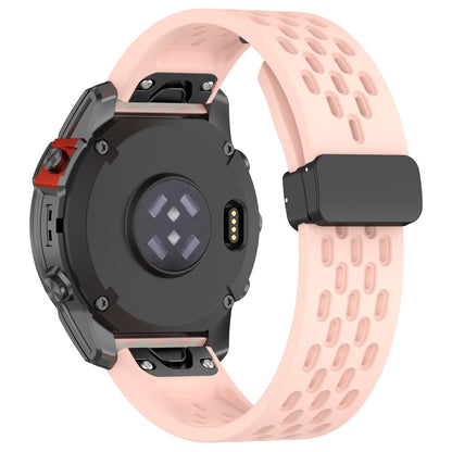 20mm multi-hole style silicone strap with buckle for Garmin Watch - Light Pink#serie_6