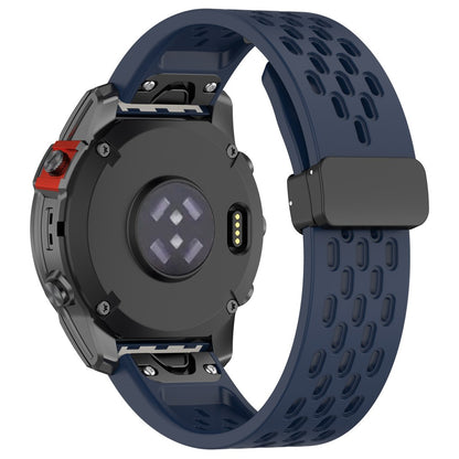20mm multi-hole style silicone strap with buckle for Garmin Watch - Midnight Blue#serie_8