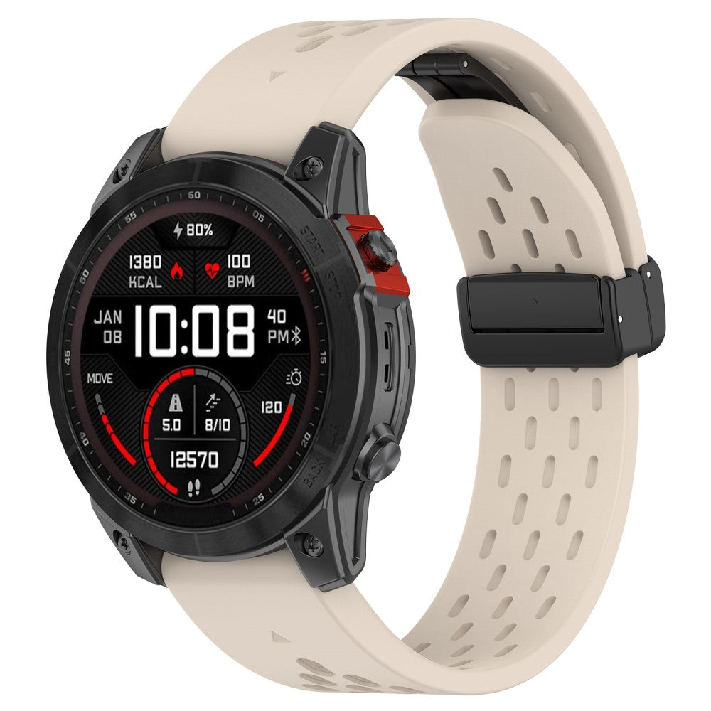 Glimrende Metal Og Silikone Universal Rem passer til Smartwatch - Hvid#serie_9