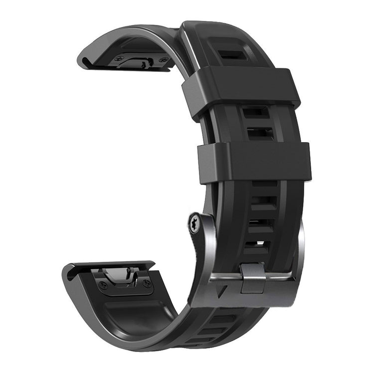 Super Holdbart Silikone Universal Rem passer til Smartwatch - Sort#serie_1