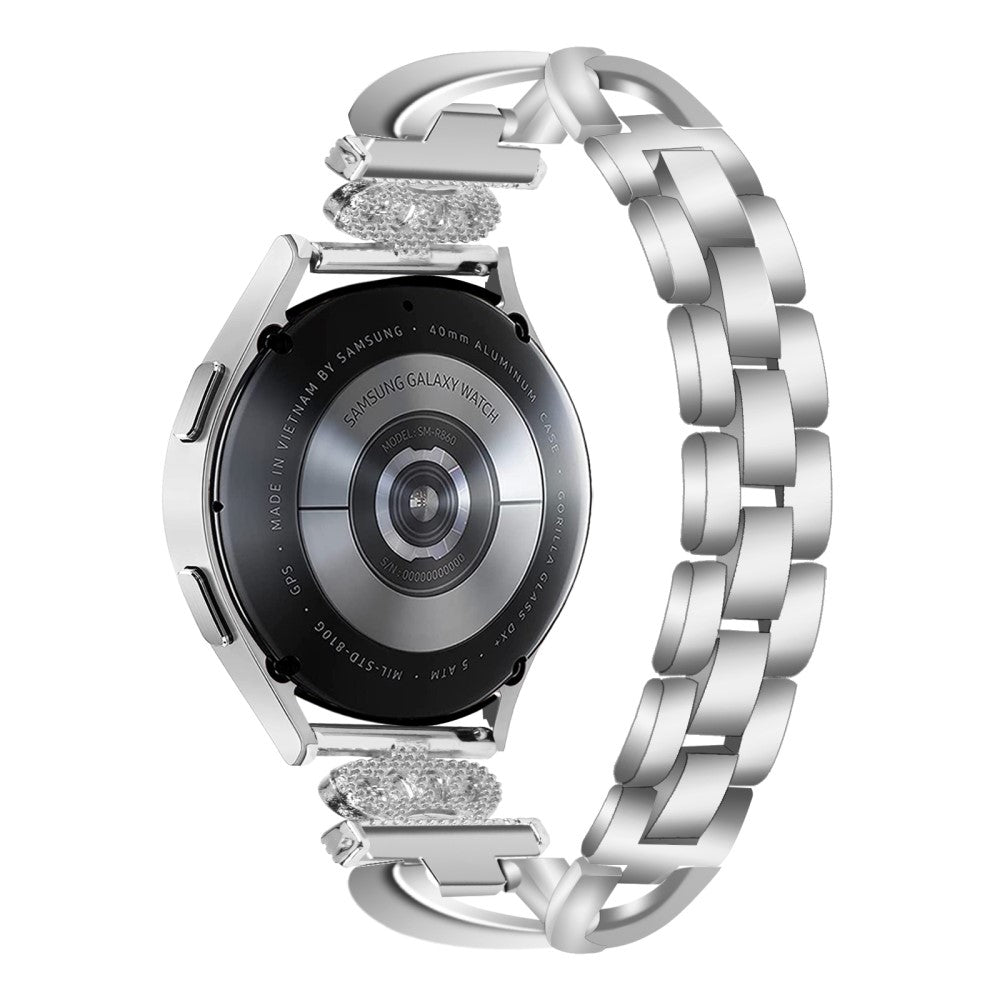 Metal Og Rhinsten Universal Rem passer til Amazfit Cheetah Pro / 20mm - Sølv#serie_3