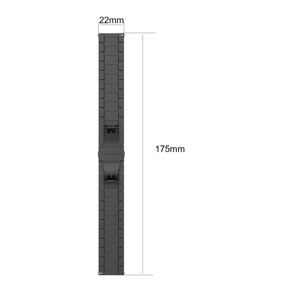 Meget Smuk Metal Universal Rem passer til Honor Smartwatch - Sort#serie_1