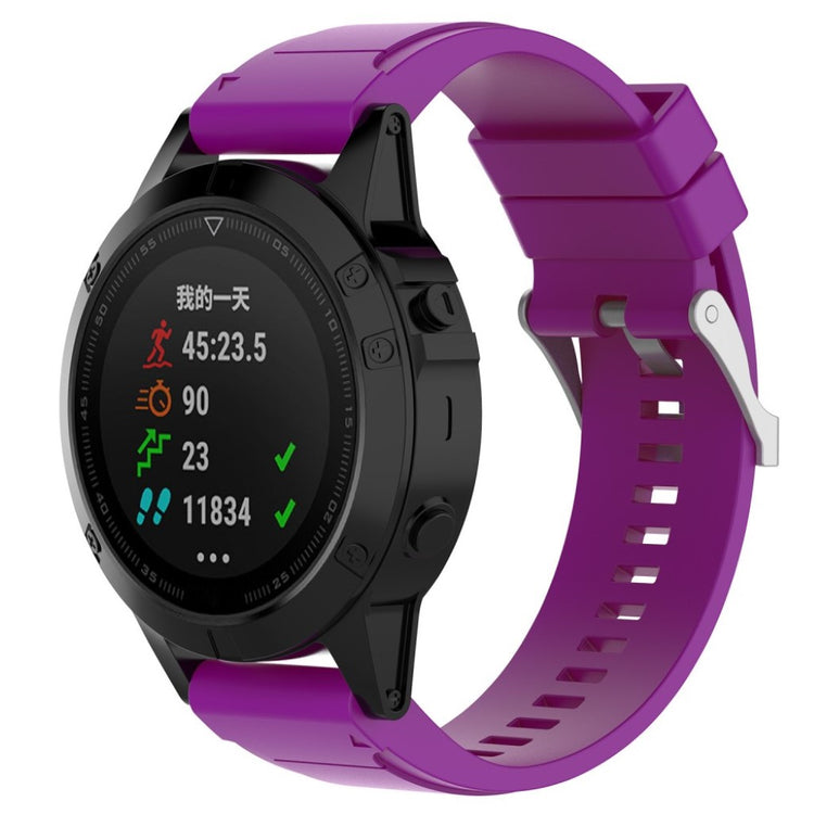 Pænt Garmin Fenix 5X / Garmin Tactix Charlie Silikone Rem - Lilla#serie_3