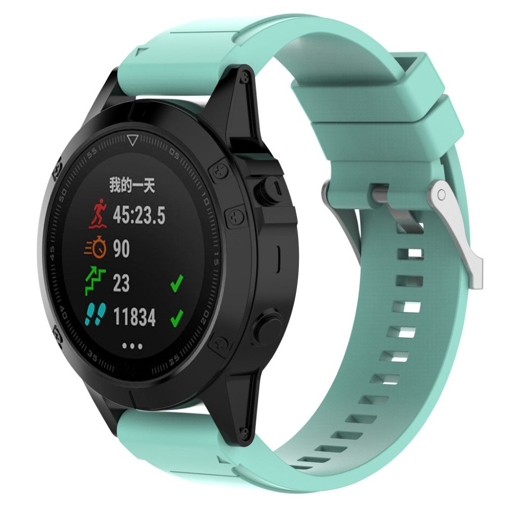 Pænt Garmin Fenix 5X / Garmin Tactix Charlie Silikone Rem - Grøn#serie_8