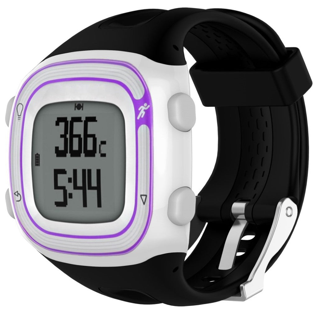 Helt vildt slidstærk Garmin Forerunner 10 Silikone Rem - Sort#serie_8