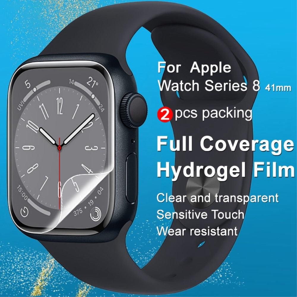 2stk Apple Watch Series 8 (41mm) / Apple Watch Series 7 41mm Silikone Skærmbeskytter - Gennemsigtig#serie_614