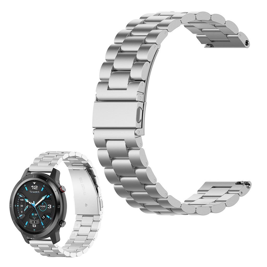 Universal three bead stainless steel watch strap - Silver#serie_2