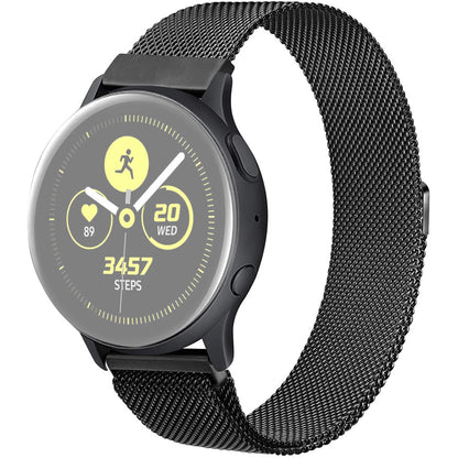 20mm Universal JLT milanese stainless steel watch strap - Black#serie_3
