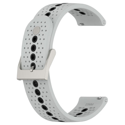 20mm Universal bi-color silicone watch strap - Grey / Black#serie_8