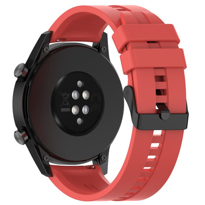 20mm Universal silicone watch strap - Black Steel Buckle / Red#serie_9
