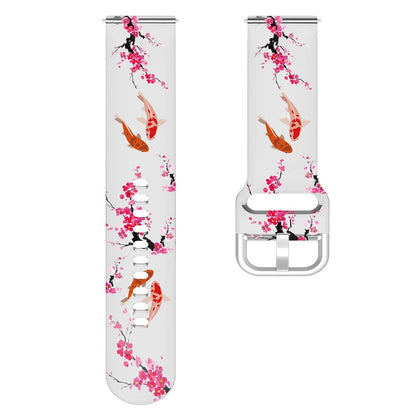 20mm Universal pattern printed silicone watch strap - Plum Blossom / Carp#serie_7