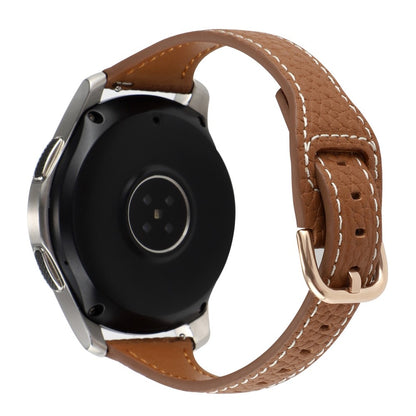 22mm Universal litchi genuine leather watch strap - Brown#serie_6