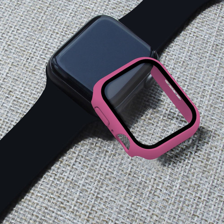 Mega Fint Apple Watch Series 7 41mm Cover med Skærmbeskytter i Plastik og Hærdet Glas - Pink#serie_13