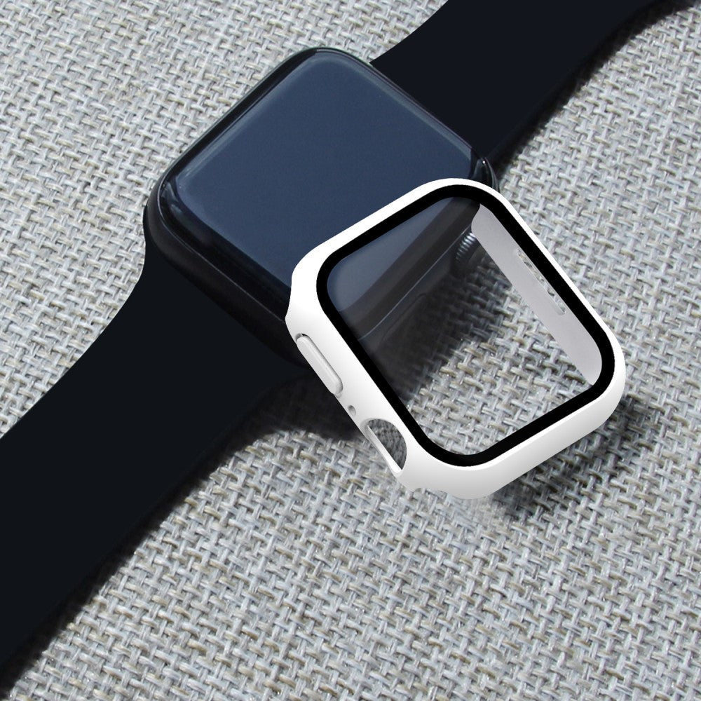 Mega Fint Apple Watch Series 7 41mm Cover med Skærmbeskytter i Plastik og Hærdet Glas - Hvid#serie_2
