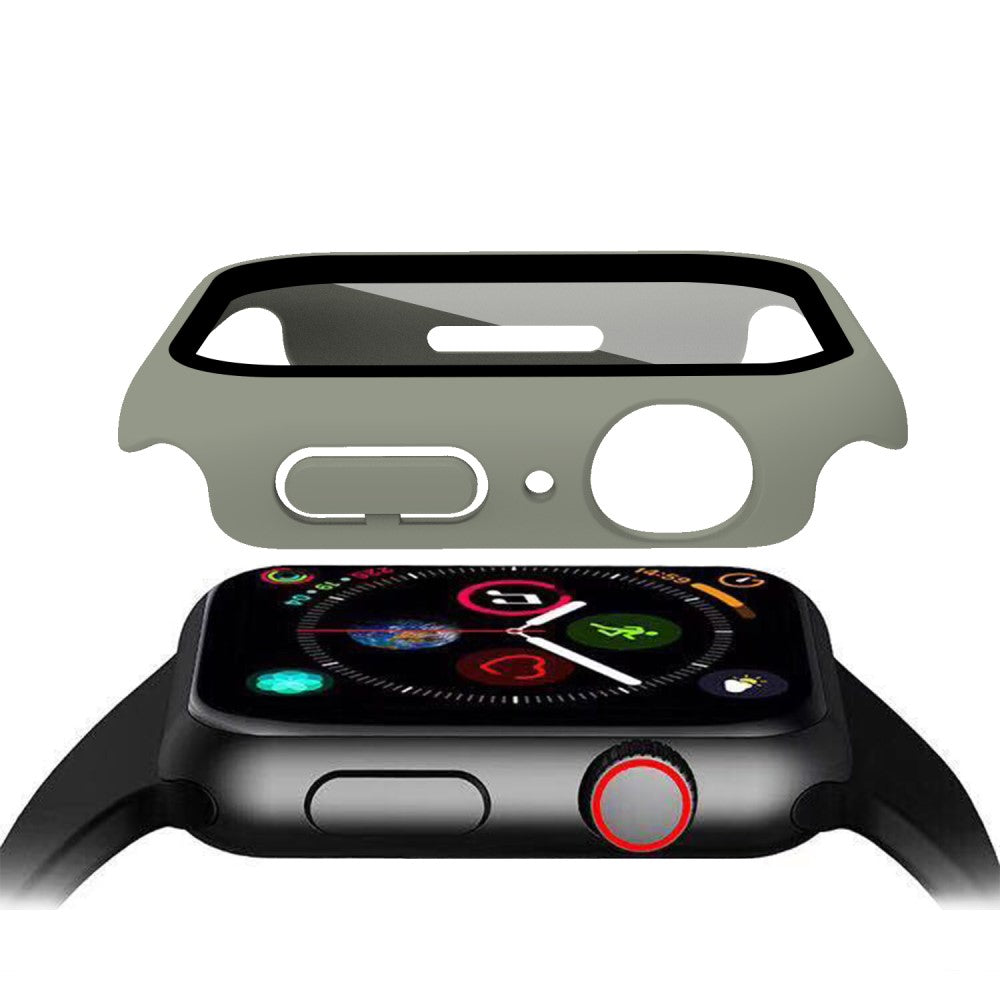 Mega Fint Apple Watch Series 7 41mm Cover med Skærmbeskytter i Plastik og Hærdet Glas - Brun#serie_9