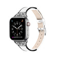 Herlig Apple Watch Series 7 41mm Ekte lær og Strass Reim