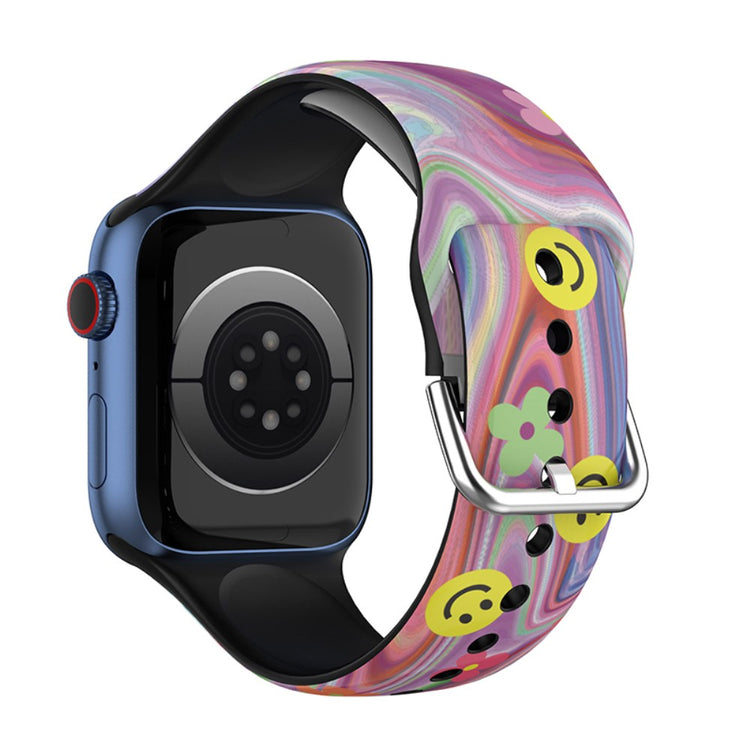 Helt vildt fint Apple Watch Series 7 41mm Silikone Rem - Flerfarvet#serie_6