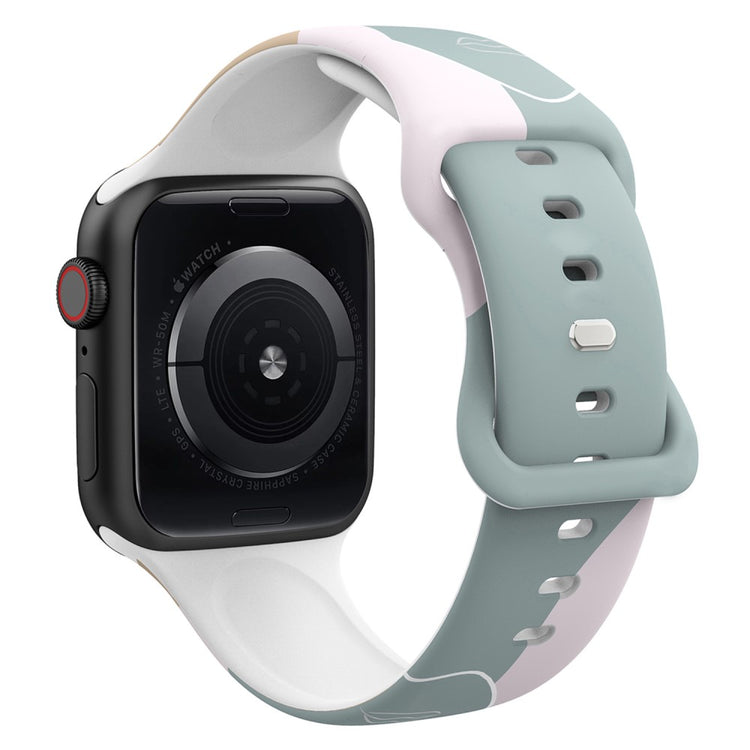 Mega sejt Apple Watch Series 7 41mm Silikone Rem - Flerfarvet#serie_7