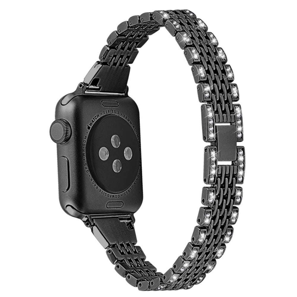 Vildt flot Apple Watch Series 7 41mm Metal og Rhinsten Rem - Sort#serie_3