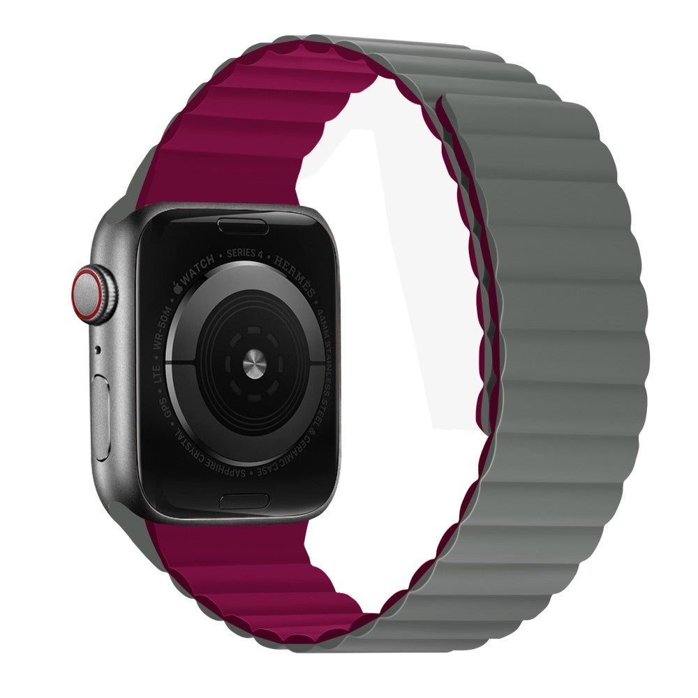 Mega fint Apple Watch Series 7 41mm Silikone Rem - Sølv#serie_9