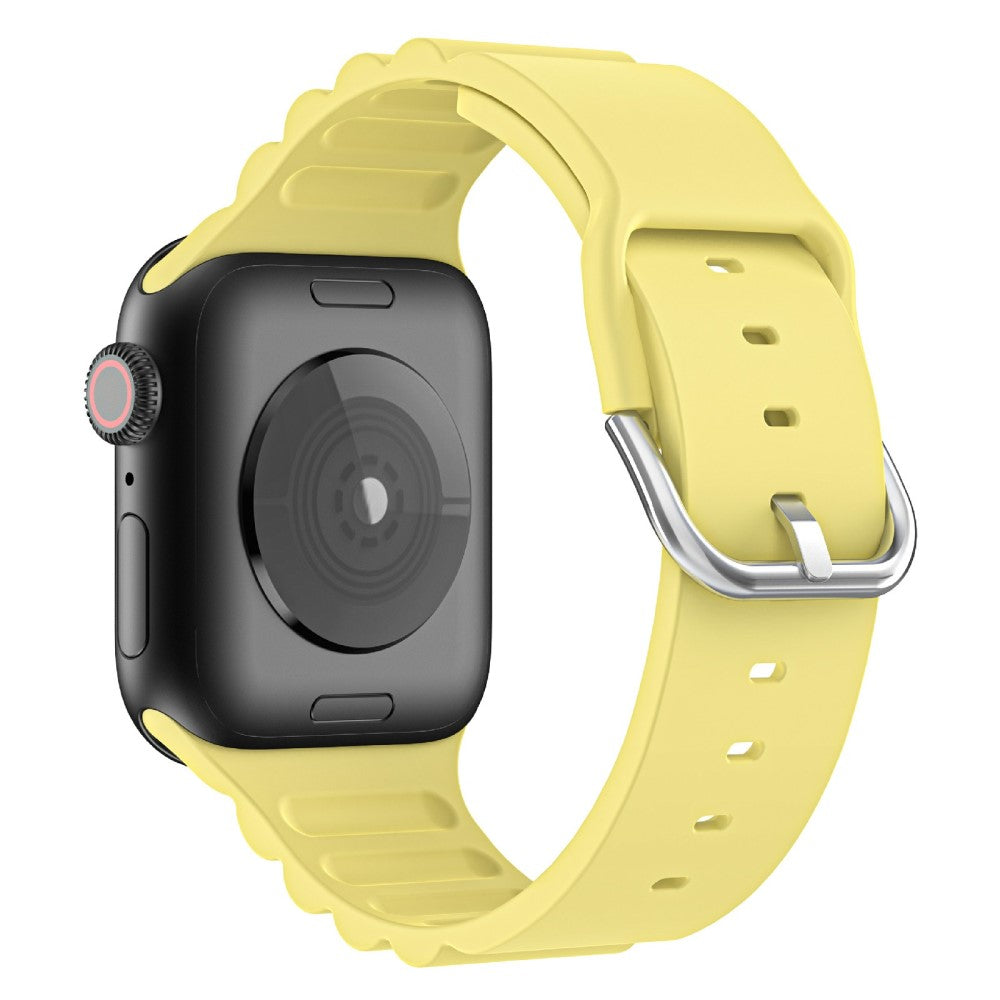 Meget smuk Apple Watch Series 7 41mm Silikone Rem - Gul#serie_7