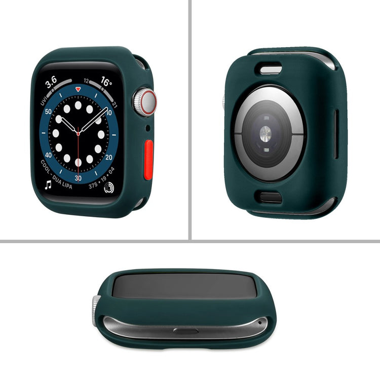 Vildt Fed Apple Watch Series 7 41mm Cover med Skærmbeskytter i Silikone - Grøn#serie_7