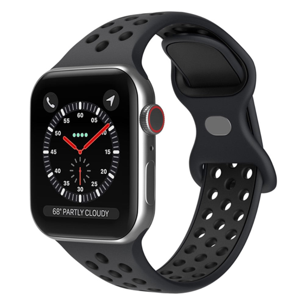 Elegant Apple Watch Series 7 41mm Silikone Urrem - Sort#serie_1