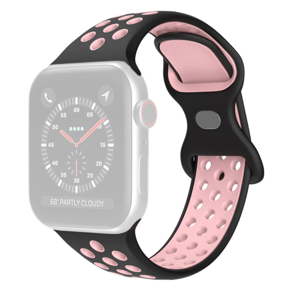 Rigtigt flot Apple Watch Series 7 41mm Silikone Rem - Sort#serie_10