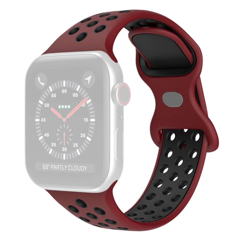 Rigtigt flot Apple Watch Series 7 41mm Silikone Rem - Rød#serie_11