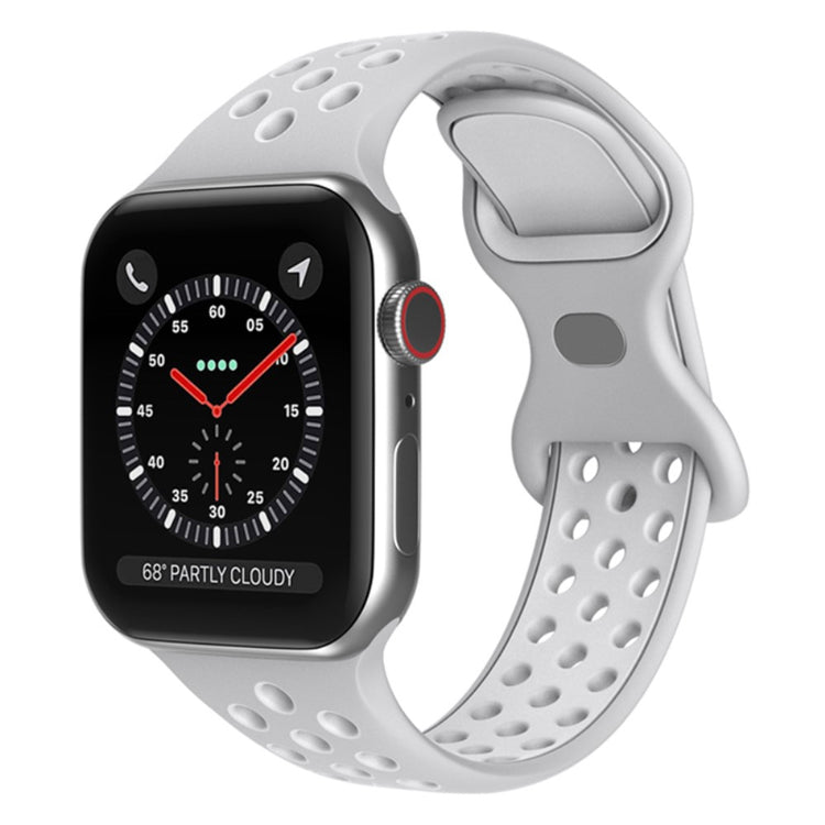 Elegant Apple Watch Series 7 41mm Silikone Urrem - Sølv#serie_4